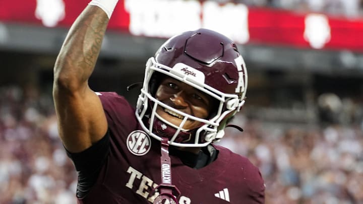 Texas A&M Aggies wide receiver KC Concepcion (7) celebrates