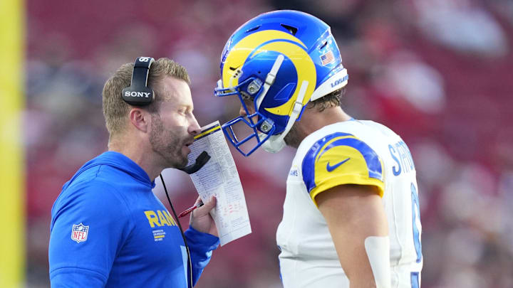 Los Angeles Rams head coach Sean McVay and Los Angeles Rams quarterback Matthew Stafford 