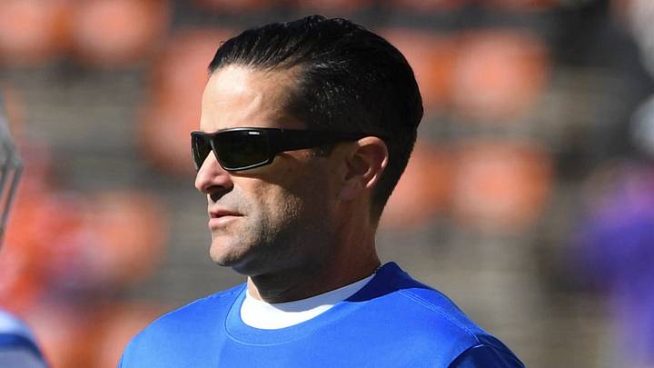 Duke Blue Devils head coach Manny Diaz high-fives players Saturday, Nov. 1, 2025, during the NCAA football game against the Clemson Tigers at Memorial Stadium in Clemson, South Carolina. Duke Blue Devils head coach Manny Diaz high-fives players Saturday, Nov. 1, 2025, during the NCAA football game against the Clemson Tigers at Memorial Stadium in Clemson, South Carolina.