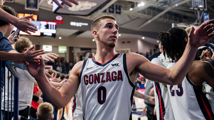 Gonzaga Bulldogs guard Cade Orness (0). Gonzaga Bulldogs guard Cade Orness (0).