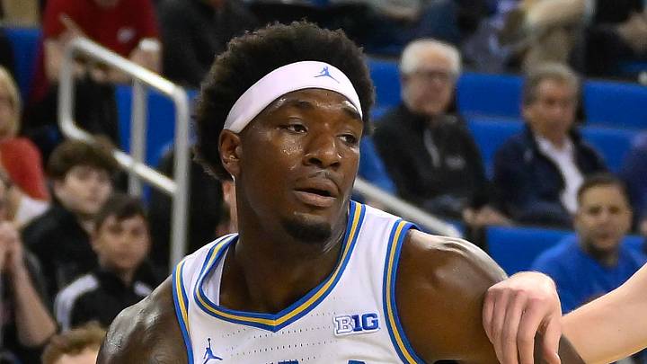 Mar 3, 2026; Los Angeles, California, USA; UCLA Bruins guard Eric Dailey Jr. (3) drives the baseline as Nebraska Cornhuskers forward Pryce Sandfort (21) moves in to defend during the 1st half at Pauley Pavilion presented by Wescom Financial. Mandatory Credit: Robert Hanashiro-Imagn Images Mar 3, 2026; Los Angeles, California, USA; UCLA Bruins guard Eric Dailey Jr. (3) drives the baseline as Nebraska Cornhuskers forward Pryce Sandfort (21) moves in to defend during the 1st half at Pauley Pavilion presented by Wescom Financial. Mandatory Credit: Robert Hanashiro-Imagn Images