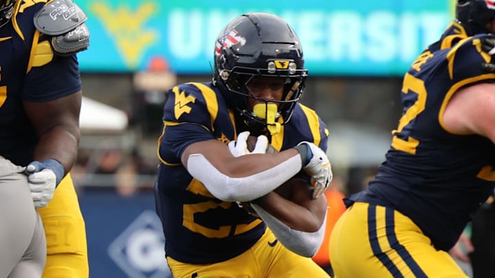 West Virginia University running back Cyncir Bowers