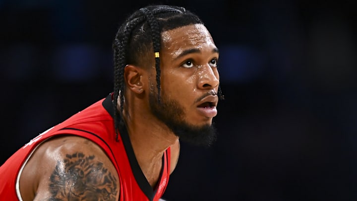 Houston Rockets forward Cam Whitmore (7) looks to shoot against the Los Angeles Lakers during the second half at Crypto.com Arena. 