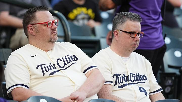 Jul 19, 2025; Denver, Colorado, USA; Minnesota Twins fans following a rain delay against the Colorado Rockies at Coors Field. Mandatory Credit: Ron Chenoy-Imagn Images Jul 19, 2025; Denver, Colorado, USA; Minnesota Twins fans following a rain delay against the Colorado Rockies at Coors Field. Mandatory Credit: Ron Chenoy-Imagn Images