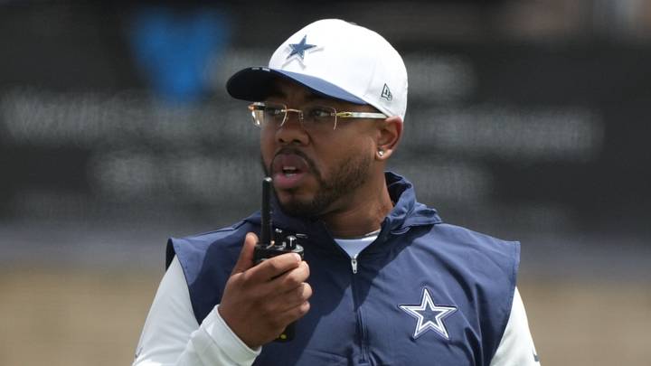 Dallas Cowboys defensive coordinator Christian Parker at training camp at River Ridge Playing Fields. Dallas Cowboys defensive coordinator Christian Parker at training camp at River Ridge Playing Fields.