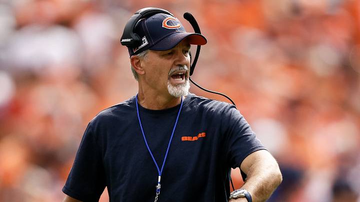 Sep 15, 2019; Denver, CO, USA; Chicago Bears defensive coordinator Chuck Pagano in the first quarter against the Denver Broncos at Empower Field at Mile High. Mandatory Credit: Isaiah J. Downing-USA TODAY Sports