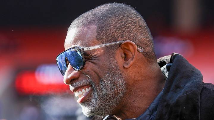 Dec 21, 2025; Cleveland, Ohio, USA; Legendary football and baseball player and father of Cleveland Browns quarterback Shedeur Sanders, Deion Sanders on the sidelines prior to a game against the Buffalo Bills at Huntington Bank Field. Credit: Scott Galvin-Imagn Images Dec 21, 2025; Cleveland, Ohio, USA; Legendary football and baseball player and father of Cleveland Browns quarterback Shedeur Sanders, Deion Sanders on the sidelines prior to a game against the Buffalo Bills at Huntington Bank Field. Credit: Scott Galvin-Imagn Images