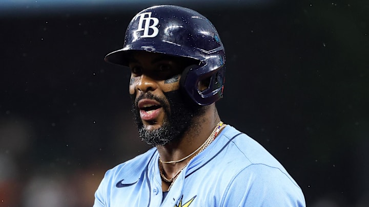 Tampa Bay Rays first baseman Yandy Diaz (2) celebrates after hitting a single during the fourth inning against the Baltimore Orioles at Oriole Park at Camden Yards on June 27, 2025. Tampa Bay Rays first baseman Yandy Diaz (2) celebrates after hitting a single during the fourth inning against the Baltimore Orioles at Oriole Park at Camden Yards on June 27, 2025.