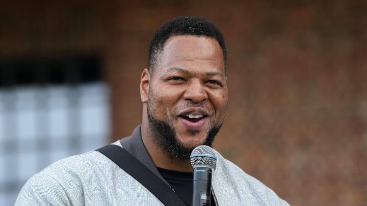 Ndamukong Suh at the NFL Experience London at the Battersea Power Station