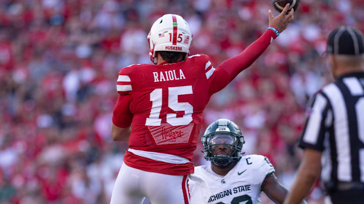 Dylan Raiola and Nebraska had to fight hard for the 11-point win over Michigan State. The Cornhuskers now sit at 4-1. Dylan Raiola and Nebraska had to fight hard for the 11-point win over Michigan State. The Cornhuskers now sit at 4-1.