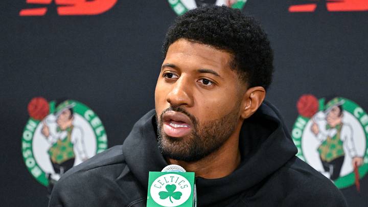 September 15, 2026; Boston, Massachusetts, USA; Boston Celtics forward Paul George (13) speaks during a press conference at The Auerbach Center at Boston Landing. Mandatory Credit: Eric Canha-Imagn Images September 15, 2026; Boston, Massachusetts, USA; Boston Celtics forward Paul George (13) speaks during a press conference at The Auerbach Center at Boston Landing. Mandatory Credit: Eric Canha-Imagn Images