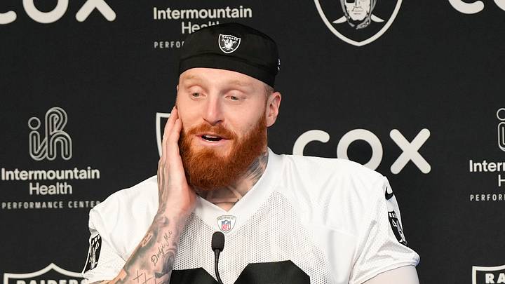 Jun 3, 2026; Henderson, NV, USA; Las Vegas Raiders defensive end Maxx Crosby (98) speaks during a news conference during organized team activities at Intermountain Health Performance Center. Mandatory Credit: Candice Ward-Imagn Images Jun 3, 2026; Henderson, NV, USA; Las Vegas Raiders defensive end Maxx Crosby (98) speaks during a news conference during organized team activities at Intermountain Health Performance Center. Mandatory Credit: Candice Ward-Imagn Images