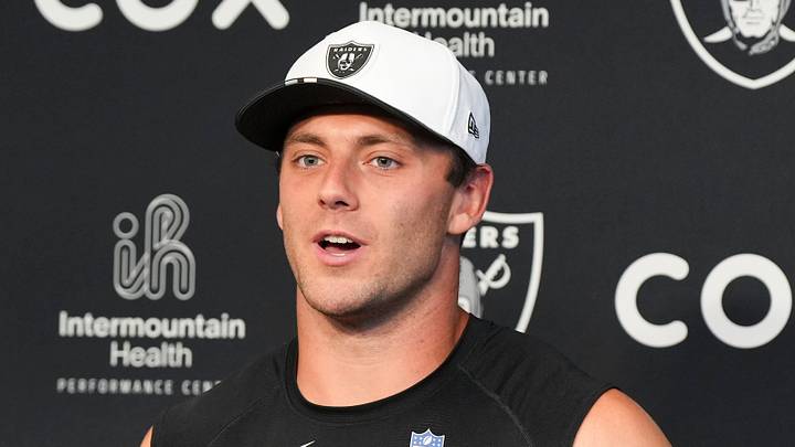 May 28, 2026; Henderson, NV, USA; Las Vegas Raiders tight end Brock Bowers (89) speaks during a news conference during organized team activities at Intermountain Health Performance Center. Mandatory Credit: Candice Ward-Imagn Images May 28, 2026; Henderson, NV, USA; Las Vegas Raiders tight end Brock Bowers (89) speaks during a news conference during organized team activities at Intermountain Health Performance Center. Mandatory Credit: Candice Ward-Imagn Images