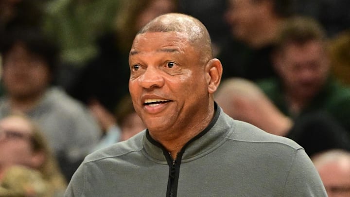 Milwaukee Bucks head coach Doc Rivers reacts against the Toronto Raptors at Fiserv Forum on Feb 22, 2026.