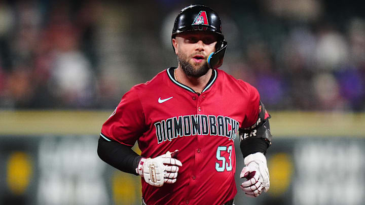 Sep 17, 2024; Denver, Colorado, USA; Arizona Diamondbacks first base Christian Walker (53) runs off a solo home run in the eighth inning against the Colorado Rockies at Coors Field
