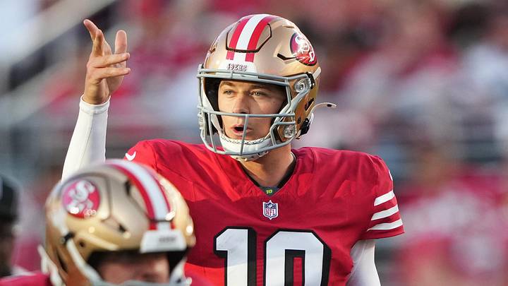 San Francisco 49ers quarterback Mac Jones (10) San Francisco 49ers quarterback Mac Jones (10)