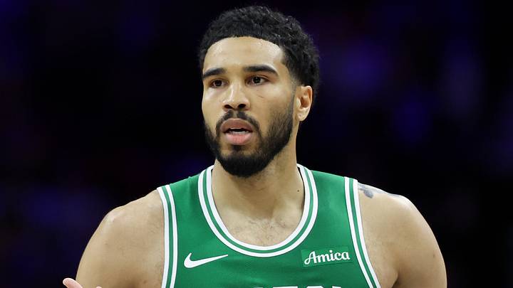 Apr 30, 2026; Philadelphia, Pennsylvania, USA; Boston Celtics forward Jayson Tatum (0) reacts to his score against the Philadelphia 76ers during the second quarter at Xfinity Mobile Arena. Mandatory Credit: Bill Streicher-Imagn Images Apr 30, 2026; Philadelphia, Pennsylvania, USA; Boston Celtics forward Jayson Tatum (0) reacts to his score against the Philadelphia 76ers during the second quarter at Xfinity Mobile Arena. Mandatory Credit: Bill Streicher-Imagn Images