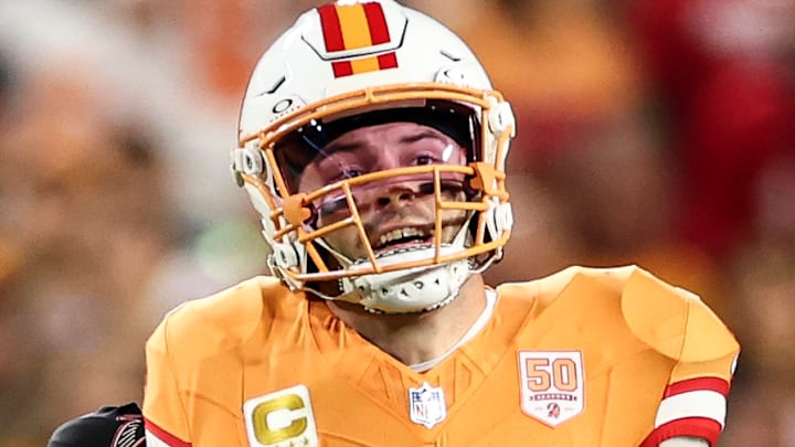 Tampa Bay Buccaneers QB Baker Mayfield was part of a total system failure during Week 15's loss to the Falcons. Tampa Bay Buccaneers QB Baker Mayfield was part of a total system failure during Week 15's loss to the Falcons.