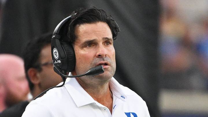 Sep 5, 2026; Durham, North Carolina, USA; Duke Blue Devils head coach Manny Diaz looks on during the second half against the Tulane Green Wave at Wallace Wade Stadium. Mandatory Credit: Zachary Taft-Imagn Images Sep 5, 2026; Durham, North Carolina, USA; Duke Blue Devils head coach Manny Diaz looks on during the second half against the Tulane Green Wave at Wallace Wade Stadium. Mandatory Credit: Zachary Taft-Imagn Images