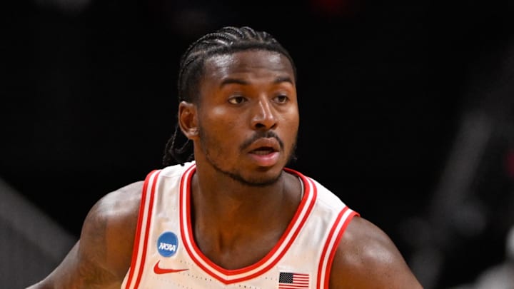 Mar 28, 2026; San Jose, CA, USA; Arizona Wildcats guard Jaden Bradley (0) dribbles the ball against the Purdue Boilermakers in the first half during an Elite Eight game of the West Regional of the men's 2026 NCAA Tournament at SAP Center. Mandatory Credit: Eakin Howard-Imagn Images