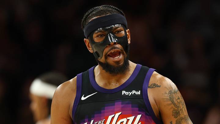 Feb 21, 2026; Phoenix, Arizona, USA; Phoenix Suns guard Jordan Goodwin (23) celebrates against the Orlando Magic in the second half at Mortgage Matchup Center. Mandatory Credit: Mark J. Rebilas-Imagn Images Feb 21, 2026; Phoenix, Arizona, USA; Phoenix Suns guard Jordan Goodwin (23) celebrates against the Orlando Magic in the second half at Mortgage Matchup Center. Mandatory Credit: Mark J. Rebilas-Imagn Images
