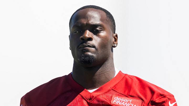 May 8, 2026; Tempe, AZ, USA; Arizona Cardinals running back Jeremiyah Love (4) during rookie minicamp at Dignity Health Arizona Cardinals Training Center. Mandatory Credit: Mark J. Rebilas-Imagn Images May 8, 2026; Tempe, AZ, USA; Arizona Cardinals running back Jeremiyah Love (4) during rookie minicamp at Dignity Health Arizona Cardinals Training Center. Mandatory Credit: Mark J. Rebilas-Imagn Images