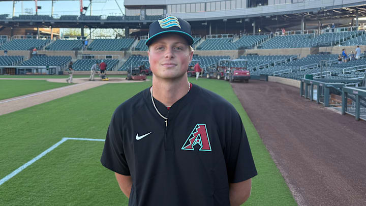 Arizona Diamondbacks pitching prospect David Hagaman at Salt River Fields in Scottsdale, Arizona.