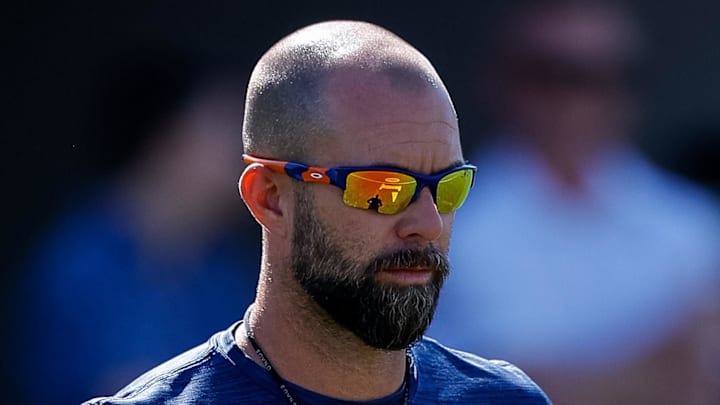 Aug 5, 2022; Englewood, CO, USA; Denver Broncos wide receivers coach Zach Azzanni looks on during training camp at the UCHealth Training Center. Mandatory Credit: Isaiah J. Downing-Imagn Images Aug 5, 2022; Englewood, CO, USA; Denver Broncos wide receivers coach Zach Azzanni looks on during training camp at the UCHealth Training Center. Mandatory Credit: Isaiah J. Downing-Imagn Images