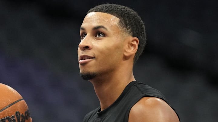 Dec 8, 2024; Sacramento, California, USA; Sacramento Kings forward Keegan Murray (13) before the game against the Utah Jazz at Golden 1 Center. Mandatory Credit: Darren Yamashita-Imagn Images Dec 8, 2024; Sacramento, California, USA; Sacramento Kings forward Keegan Murray (13) before the game against the Utah Jazz at Golden 1 Center. Mandatory Credit: Darren Yamashita-Imagn Images