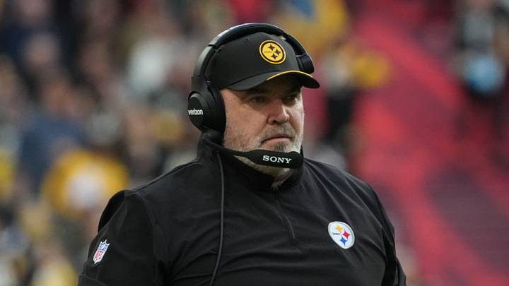Oct 25, 2026; Paris, FRA;  Pittsburgh Steelers head coach Mike McCarthy stands on the field to question a call during a game against the New Orleans Saints in the second quarter at Stade de France Stadium.  Mandatory Credit: Kirby Lee-Imagn Images