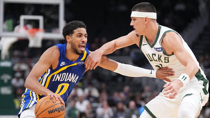 Oct 26, 2026; Milwaukee, Wisconsin, USA; Indiana Pacers guard Tyrese Haliburton (0) drives against Milwaukee Bucks guard Tyler Herro (11) in the first half at Fiserv Forum. Mandatory Credit: Michael McLoone-Imagn Images Oct 26, 2026; Milwaukee, Wisconsin, USA; Indiana Pacers guard Tyrese Haliburton (0) drives against Milwaukee Bucks guard Tyler Herro (11) in the first half at Fiserv Forum. Mandatory Credit: Michael McLoone-Imagn Images