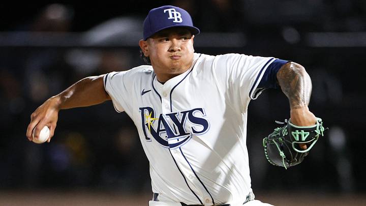 Mar 31, 2025; St. Petersburg, Florida, USA; Tampa Bay Rays pitcher Manuel Rodriguez (39) throws a pitch against the Pittsburgh Pirates in the ninth inning at George M. Steinbrenner Field. Mandatory Credit: Nathan Ray Seebeck-Imagn Images Mar 31, 2025; St. Petersburg, Florida, USA; Tampa Bay Rays pitcher Manuel Rodriguez (39) throws a pitch against the Pittsburgh Pirates in the ninth inning at George M. Steinbrenner Field. Mandatory Credit: Nathan Ray Seebeck-Imagn Images