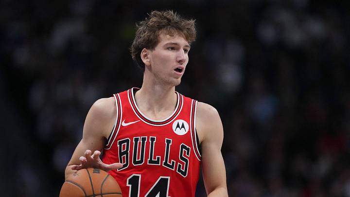 Nov 17, 2025; Denver, Colorado, USA; Chicago Bulls forward Matas Buzelis (14) controls the ball in the second quarter against the Denver Nuggets at Ball Arena. Mandatory Credit: Ron Chenoy-Imagn Images Nov 17, 2025; Denver, Colorado, USA; Chicago Bulls forward Matas Buzelis (14) controls the ball in the second quarter against the Denver Nuggets at Ball Arena. Mandatory Credit: Ron Chenoy-Imagn Images