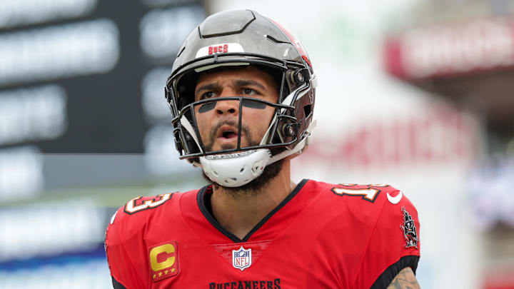 Dec 29, 2024; Tampa, Florida, USA; Tampa Bay Buccaneers wide receiver Mike Evans (13) Mandatory Credit: Nathan Ray Seebeck-Imagn Images