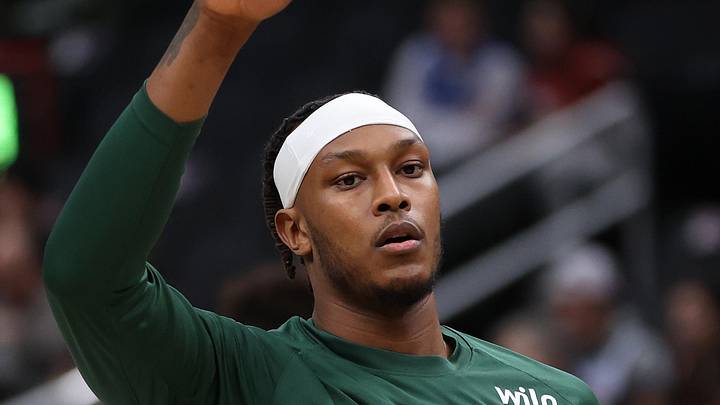 Milwaukee Bucks center Myles Turner (3) looks on before a game against the Washington Wizards at Capital One Arena on Jan 29, 2026.