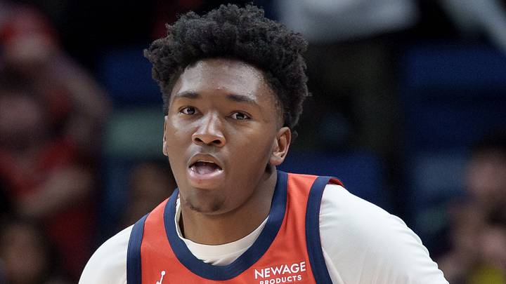 New Orleans Pelicans center Derik Queen (22) against the LA Clippers at Smoothie King Center, Mar 19, 2026. New Orleans Pelicans center Derik Queen (22) against the LA Clippers at Smoothie King Center, Mar 19, 2026.