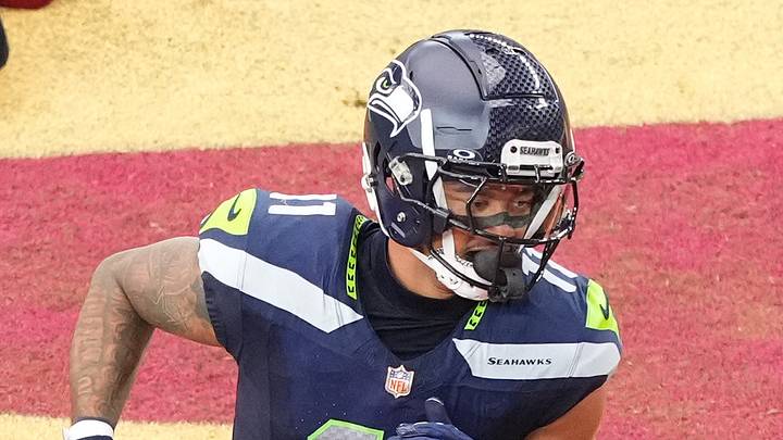 Seattle Seahawks wide receiver Jaxon Smith-Njigba scores a touchdown in the third quarter against the Arizona Cardinals. Seattle Seahawks wide receiver Jaxon Smith-Njigba scores a touchdown in the third quarter against the Arizona Cardinals.