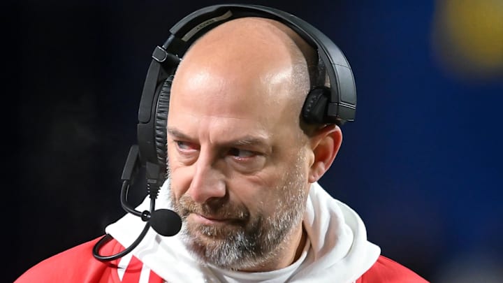 Jan 21, 2024; Orchard Park, New York, USA; Kansas City Chiefs offensive coordinator Matt Nagy on the sidelines in the second half of a 2024 AFC divisional round game against the Buffalo Bills at Highmark Stadium. Mandatory Credit: Mark Konezny-Imagn Images Jan 21, 2024; Orchard Park, New York, USA; Kansas City Chiefs offensive coordinator Matt Nagy on the sidelines in the second half of a 2024 AFC divisional round game against the Buffalo Bills at Highmark Stadium. Mandatory Credit: Mark Konezny-Imagn Images