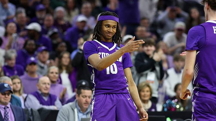 Mar 20, 2026; Philadelphia, PA, USA; Furman Paladins guard Alex Wilkins (10)reacts in the second half during a first round game of the men's 2026 NCAA Tournament at Xfinity Mobile Arena. Mandatory Credit: Bill Streicher-Imagn Images Mar 20, 2026; Philadelphia, PA, USA; Furman Paladins guard Alex Wilkins (10)reacts in the second half during a first round game of the men's 2026 NCAA Tournament at Xfinity Mobile Arena. Mandatory Credit: Bill Streicher-Imagn Images