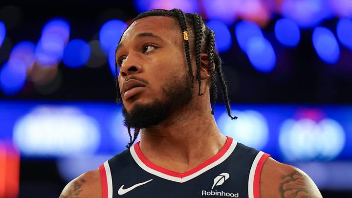 Nov 3, 2025; New York, New York, USA; Washington forward Cam Whitmore (1) looks on during the second half against the New York Knicks at Madison Square Garden. Mandatory Credit: Lucas Boland-Imagn Images Nov 3, 2025; New York, New York, USA; Washington forward Cam Whitmore (1) looks on during the second half against the New York Knicks at Madison Square Garden. Mandatory Credit: Lucas Boland-Imagn Images
