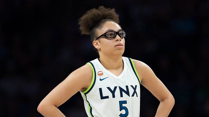 Minneapolis, Minnesota, USA; Minnesota Lynx guard Olivia Miles (5) looks on against the Golden State Valkyries in the second half at Target Center on August 24, 2026. Minneapolis, Minnesota, USA; Minnesota Lynx guard Olivia Miles (5) looks on against the Golden State Valkyries in the second half at Target Center on August 24, 2026.