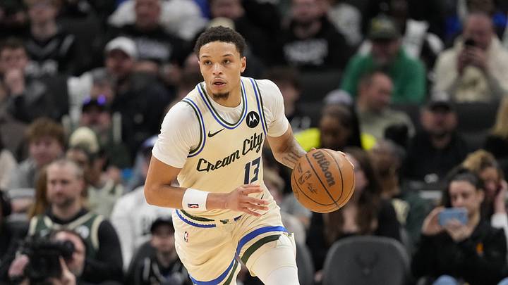 Mar 28, 2026; Milwaukee, Wisconsin, USA; Milwaukee Bucks guard Ryan Rollins (13) during the game against the San Antonio Spurs at Fiserv Forum. Mandatory Credit: Jeff Hanisch-Imagn Images Mar 28, 2026; Milwaukee, Wisconsin, USA; Milwaukee Bucks guard Ryan Rollins (13) during the game against the San Antonio Spurs at Fiserv Forum. Mandatory Credit: Jeff Hanisch-Imagn Images