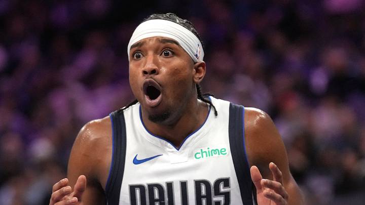 Jan 6, 2026; Sacramento, California, USA; Dallas Mavericks guard Brandon Williams (10) reacts after being called for a foul against the Sacramento Kings in the fourth quarter at the Golden 1 Center. Mandatory Credit: Cary Edmondson-Imagn Images Jan 6, 2026; Sacramento, California, USA; Dallas Mavericks guard Brandon Williams (10) reacts after being called for a foul against the Sacramento Kings in the fourth quarter at the Golden 1 Center. Mandatory Credit: Cary Edmondson-Imagn Images
