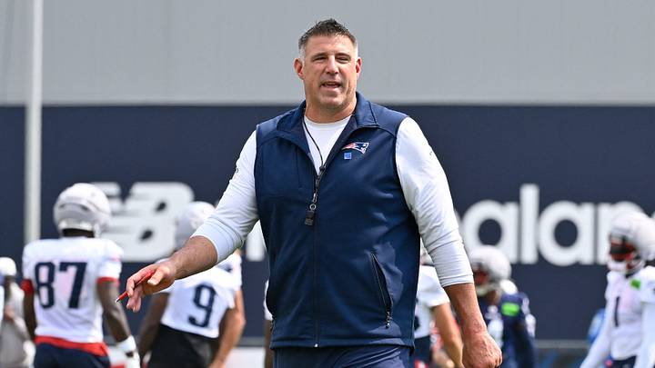 Jul 28, 2026; Foxborough, MA, USA; New England Patriots head coach Mike Vrabel coaches the team during training camp at Gillette Stadium. Mandatory Credit: Eric Canha-Imagn Images Jul 28, 2026; Foxborough, MA, USA; New England Patriots head coach Mike Vrabel coaches the team during training camp at Gillette Stadium. Mandatory Credit: Eric Canha-Imagn Images