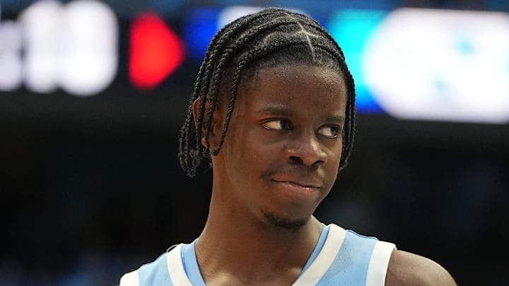 Dec 30, 2025; Chapel Hill, North Carolina, USA; North Carolina Tar Heels forward Caleb Wilson (8) reacts in the second half at Dean E. Smith Center. Mandatory Credit: Bob Donnan-Imagn Images Dec 30, 2025; Chapel Hill, North Carolina, USA; North Carolina Tar Heels forward Caleb Wilson (8) reacts in the second half at Dean E. Smith Center. Mandatory Credit: Bob Donnan-Imagn Images