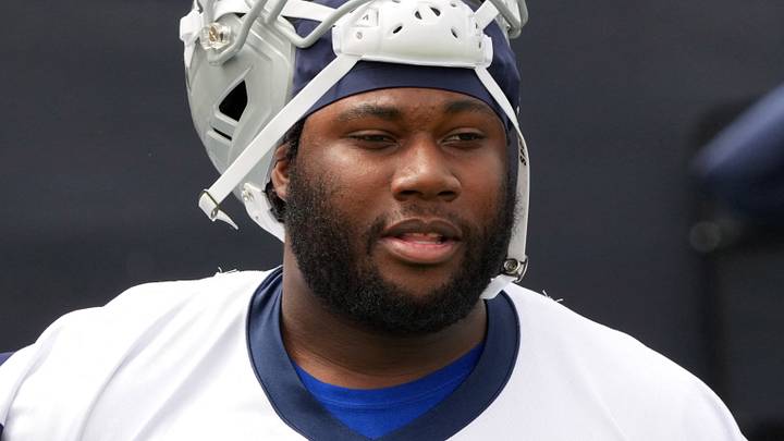 Dallas Cowboys tackle Nate Thomas during training camp at the River Ridge Fields. Dallas Cowboys tackle Nate Thomas during training camp at the River Ridge Fields.