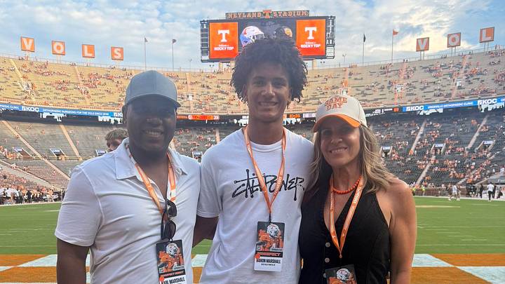 2028 Blue Valley Northwest (KS) WR Baron Marshall during his visit with Tennessee Football. 2028 Blue Valley Northwest (KS) WR Baron Marshall during his visit with Tennessee Football.