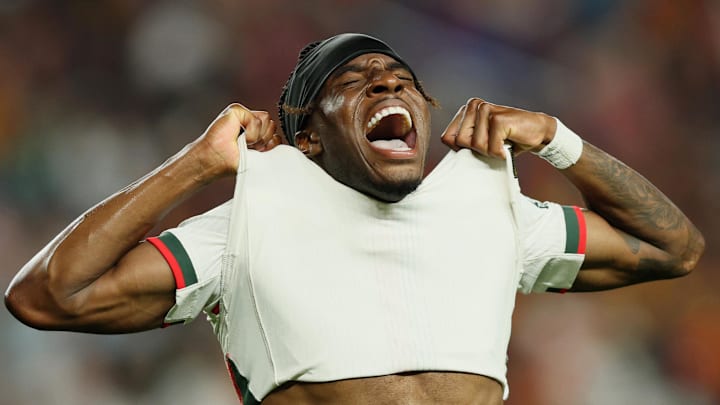 Jun 24, 2025; Philadelphia, Pennsylvania, USA; Chelsea FC forward Noni Madueke (11) reacts after a play against Esperance Sportive De Tunisie during the second half during a group stage match of the 2025 FIFA Club World Cup at Lincoln Financial Field. Credit: Caean Couto-Imagn Images