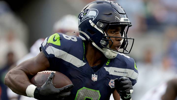 Sep 9, 2026; Seattle, Washington, USA; Seattle Seahawks running back Jadarian Price (8) runs during the second quarter against the New England Patriots at Lumen Field. Mandatory Credit: Joe Nicholson-Imagn Images Sep 9, 2026; Seattle, Washington, USA; Seattle Seahawks running back Jadarian Price (8) runs during the second quarter against the New England Patriots at Lumen Field. Mandatory Credit: Joe Nicholson-Imagn Images