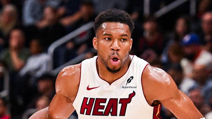 Oct 3, 2026; Quebec City, Quebec, CAN; Miami Heat forward Giannis Antetokounmpo (7) dribbles the ball against Toronto Raptors forward Collin Murray-Boyles (30) during the first quarter at Videotron Centre. Mandatory Credit: David Kirouac-Imagn Images Oct 3, 2026; Quebec City, Quebec, CAN; Miami Heat forward Giannis Antetokounmpo (7) dribbles the ball against Toronto Raptors forward Collin Murray-Boyles (30) during the first quarter at Videotron Centre. Mandatory Credit: David Kirouac-Imagn Images